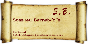 Stasney Barnabás névjegykártya