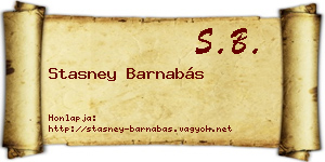Stasney Barnabás névjegykártya